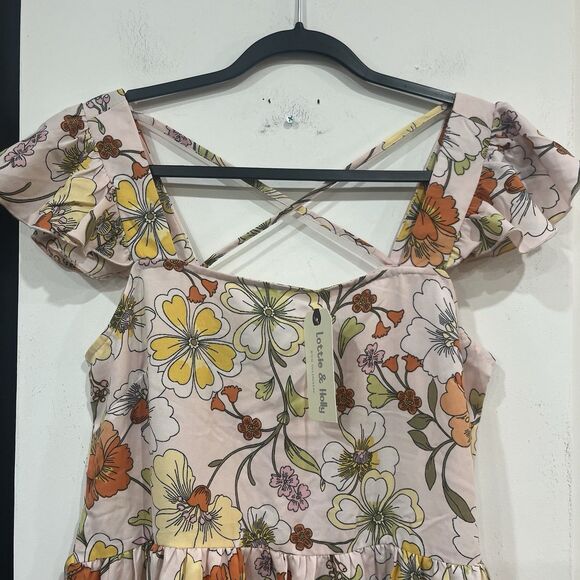 NWT Lottie & Holly Floral Ruffle Mini Dress Size Medium - Picture 2 of 4